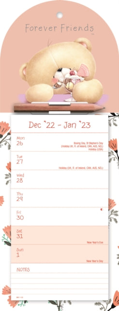 Forever Friends Week-to-View Magnetic Memo Slim Calendar 2023-9781529823875
