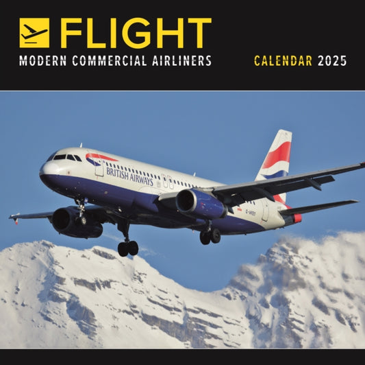 Flight, Modern Commercial Airliners Square Wall Calendar 2025-9781529845143