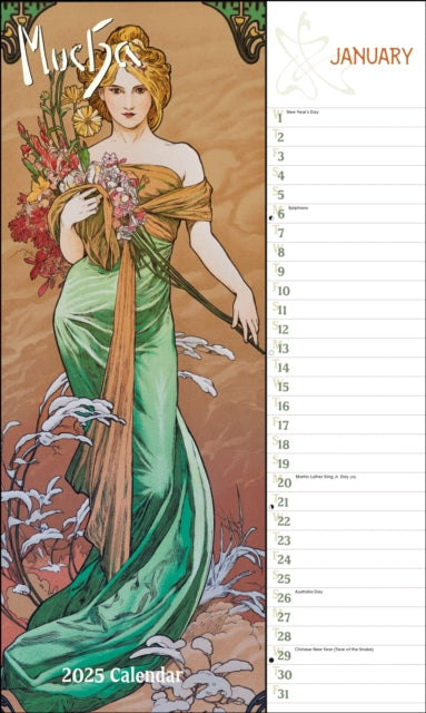 Mucha Deluxe Wall Calendar 2025-9781612235790