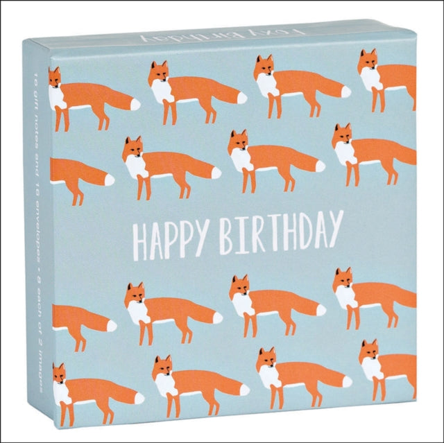 Foxy Birthday Mini FlipTop Notecard Box-9781623257132