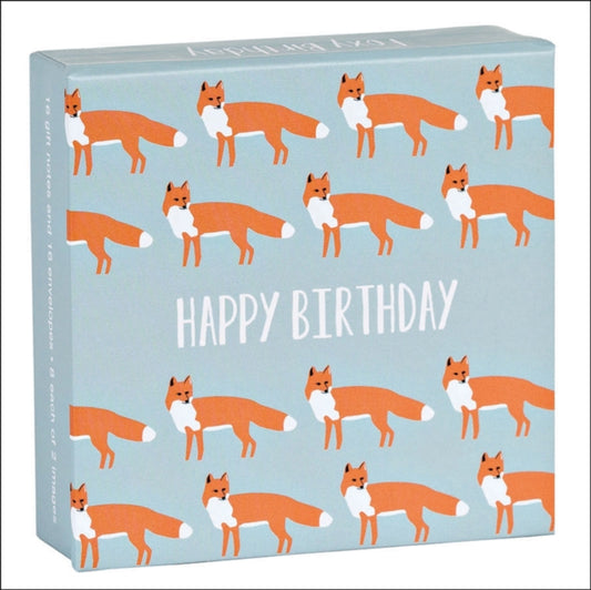 Foxy Birthday Mini FlipTop Notecard Box-9781623257132