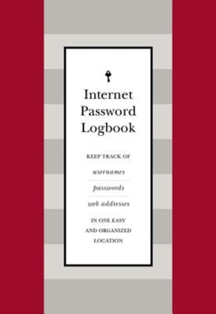 Internet Password Logbook (Red Leatherette) : Keep track of usernames, passwords, web addresses in one easy and organized location-9781631065668