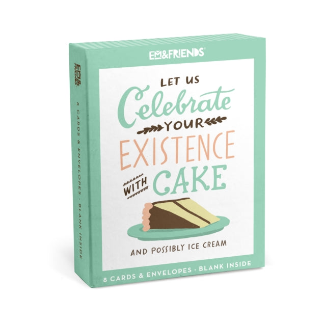 Em & Friends Celebrate With Cake Card, Box of 8 Single Birthday Cards-9781642465143