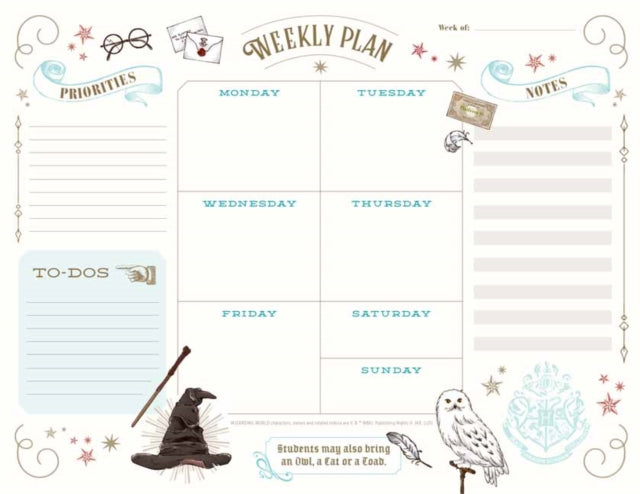 Harry Potter: Weekly Planner Notepad-9781647223984