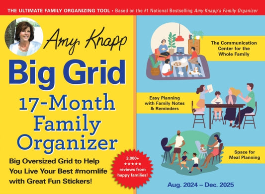 2025 Amy Knapp's Big Grid Family Organizer Wall Calendar : August 2024 - December 2025-9781728292168