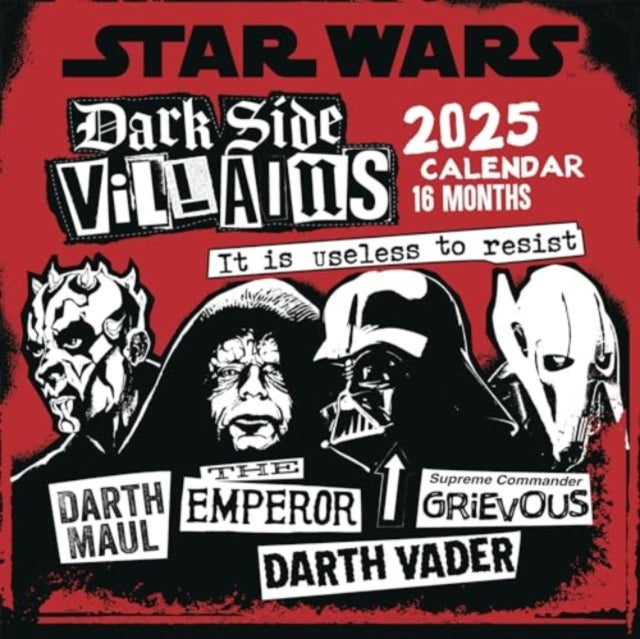 Star Wars (Villains) 2025 Square Calendar-9781804231661