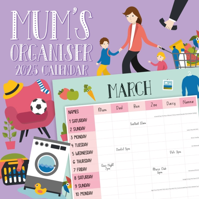 Mum's Organiser 2025 Square Wall Calendar-9781804425411