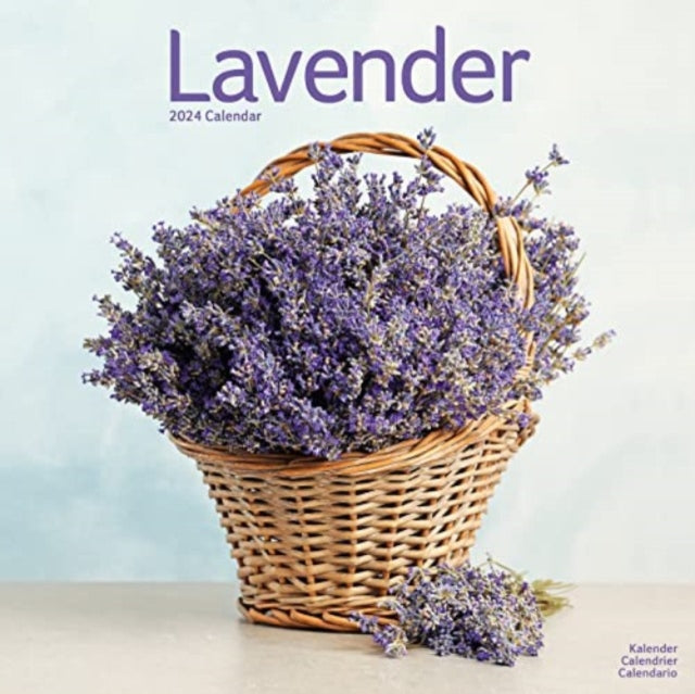 Lavender Calendar 2024  Square Flowers Wall Calendar - 16 Month-9781804601785