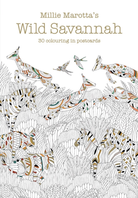 Millie Marotta's Wild Savannah Postcard Book : 30 beautiful cards for colouring in-9781849943819
