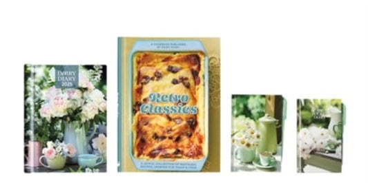 Dairy Diary Set 2025 with Retro Classics : This amazing-value package, featuring Britain's much-loved diary, is perfect for all Dairy Diary fans. Including the beautiful and trusted A5 week-to-view Da-9781911388555
