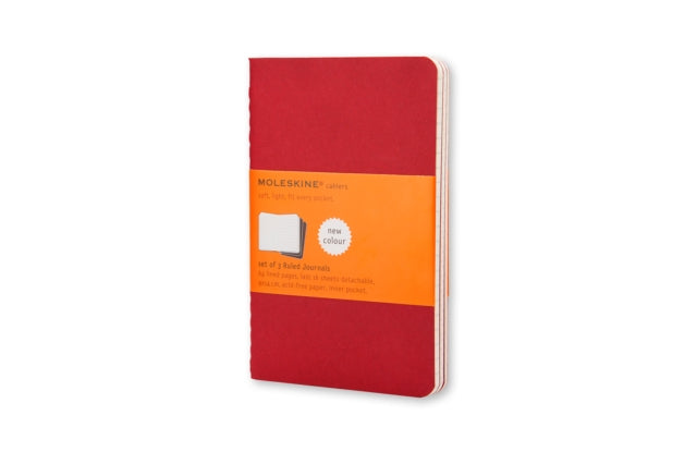 Moleskine Ruled Cahier - Red Cover (3 Set)-9788862930956
