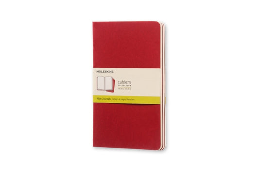 Moleskine Plain Cahier L - Red Cover (3 Set)-9788862931038