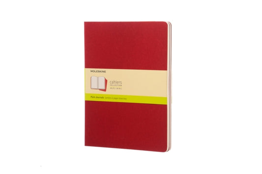 Moleskine Plain Cahier Xl - Red Cover (3 Set)-9788862931090