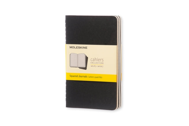 Moleskine Squared Cahier - Black Cover (3 Set)-9788883704901
