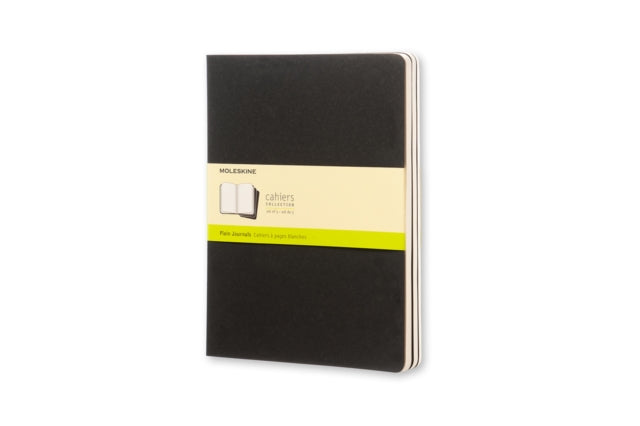 Moleskine Plain Cahier Xl - Black Cover (3 Set)-9788883705038